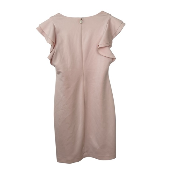 Tommy Hilfiger Woman's Size 14 Blush Pink Scalloped Sleeves Midi Dress - Picture 3 of 8